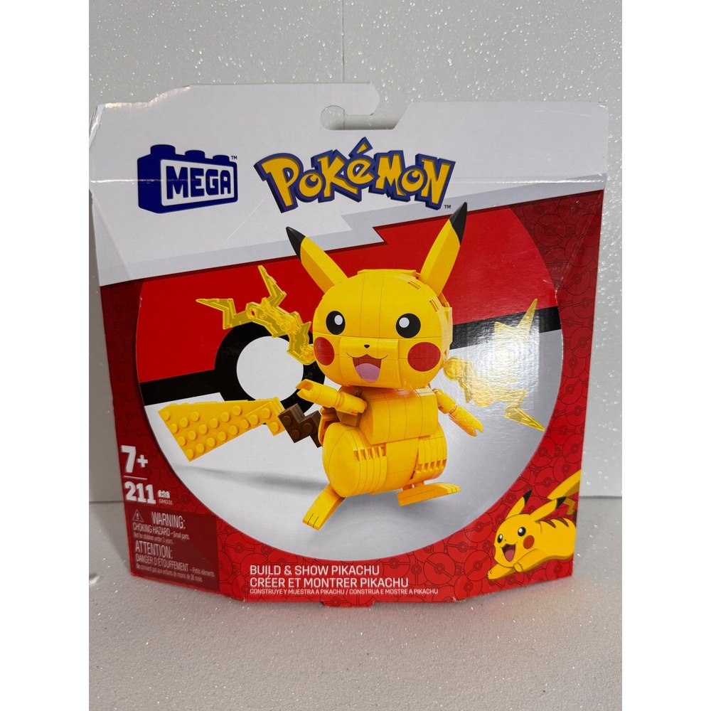 Mega Pokemon Build & Show Pikachu 211 Piece Building Set GMD31 New